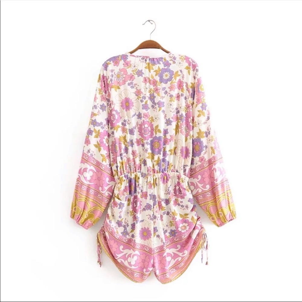 Boho Gypsy Floral Print Jumpsuit Romper Wild bloom - Picture 7 of 9
